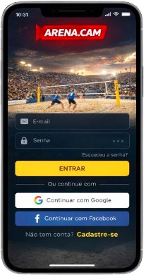 Tela 1 do App ArenaCam